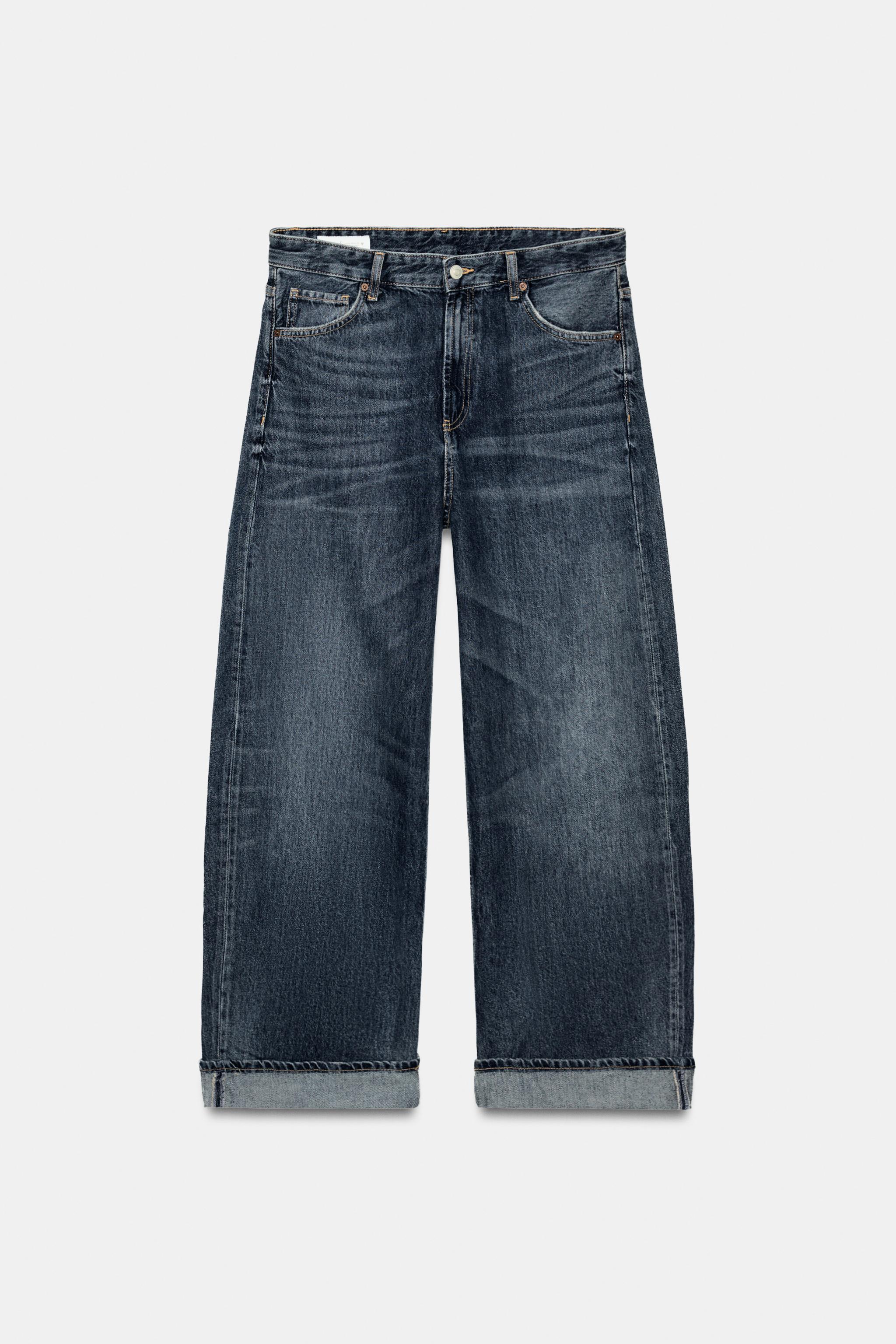 TRF BAGGY FOLDED MID-RISE JEANS